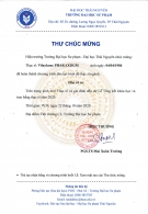 THƯ CHÚC MỪNG - Hiệu trưởng Trường Đại học Sư phạm - Đại học Thái Nguyên chúc mừng Thạc sĩ Vilaykone PHAKAXOUM